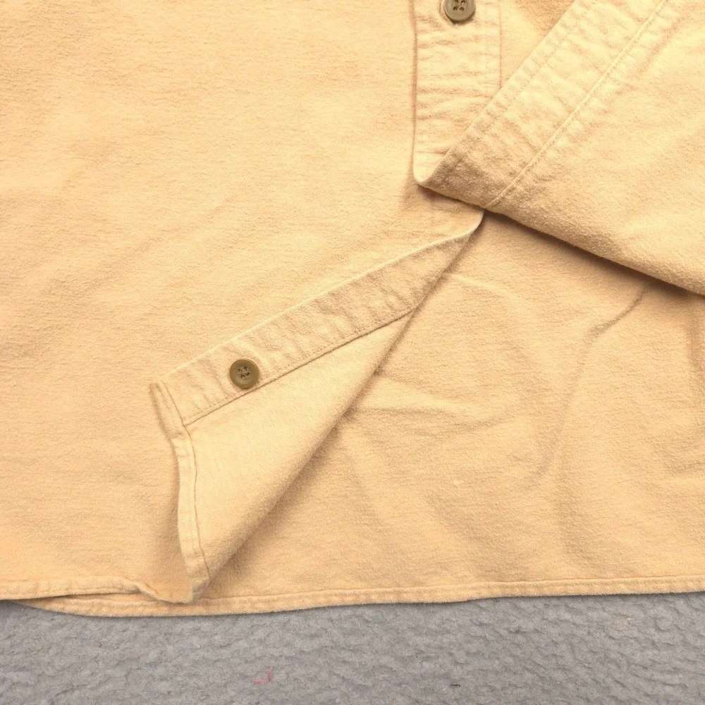 L.L.Bean Chamois Shirt Men L Tall Golden Tan Flannel Workwear Overshirt